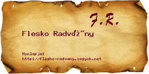 Flesko Radvány névjegykártya